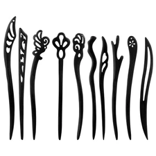 10 Pcs Wooden Hair Sticks, Chinese Traditional Hair Stick Japanese Hair Chopstic