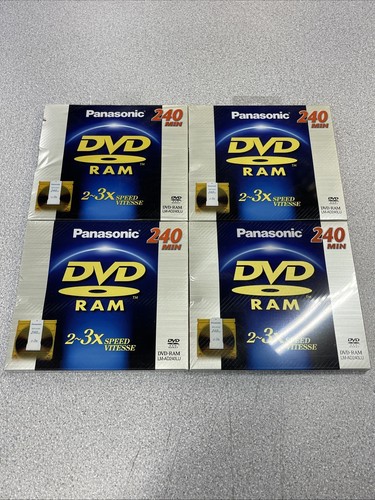 4 Panasonic DVD-RAM 240 min 2-3x vitesse LM-AD240LU neuf 9,4 Go