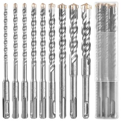 Yuhiake SDS Plus Bohrer Set   9 Stück für Beton, Stein & Holz