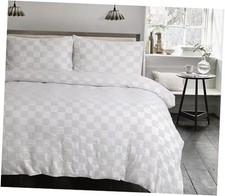Waffle Duvet Cover Queen Size, Checkered Duvet Cover for All Queen 90x90IN 