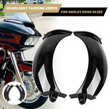 Black Front Headlight Fairing Vents For Harley Road Glide FLTRX Limited FLTRK