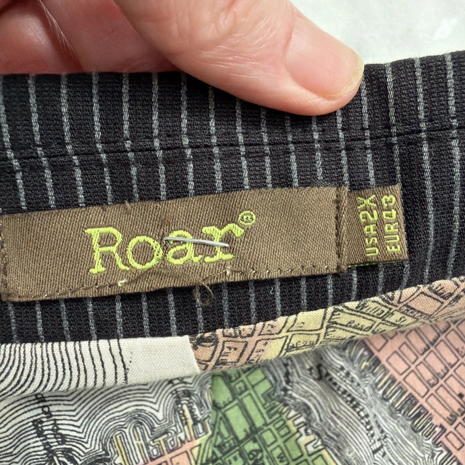 Roar Blazer Mens 2XL Y2K Pinstripe Embroidered Biker Goth Rocker Map Lining - product detail image 21