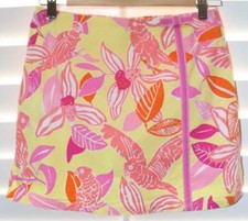 Vintage Lilly Pulitzer Pacific Wing Parrot Print Skort Skirt 2 Tropical Preppy