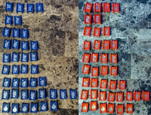 Vintage 1977 Milton Bradley Stratego 80 Blue Red Replacement Plastic Game Pieces