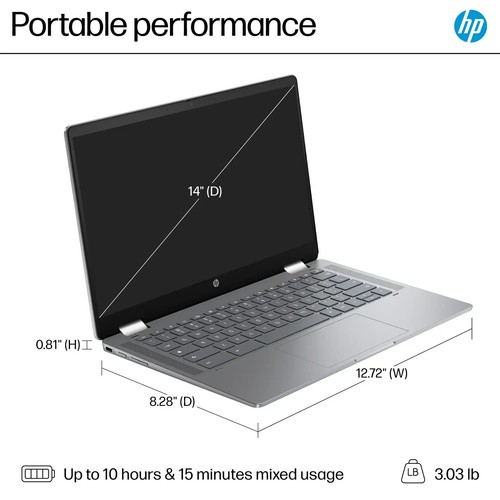 #BRAND NEW# HP - 14" 2-in-1 Full HD Touch-Screen Chromebook Plus with Google AI