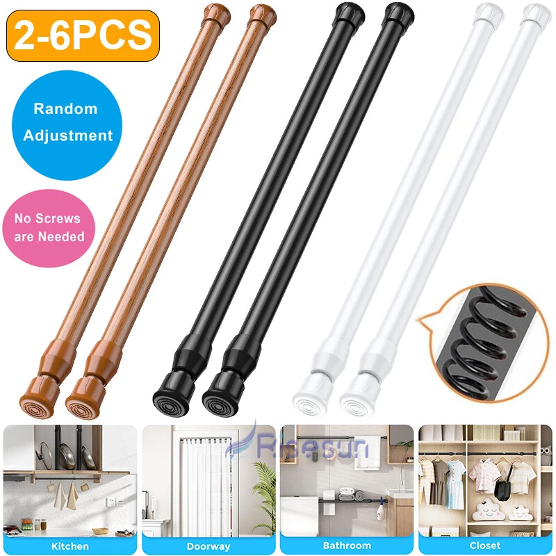 Barra de cortina de tensión de resorte de 2-6 piezas sin perforación resorte antideslizante de 15"-44" resistente Foto 2 de 4