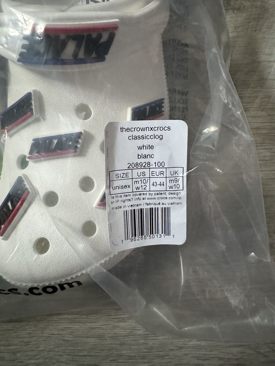 Size 10 Palace x Crocs | Classic Clog | White | 208928-100 Size 10 Palace x Crocs | Classic Clog | White | 208928-100