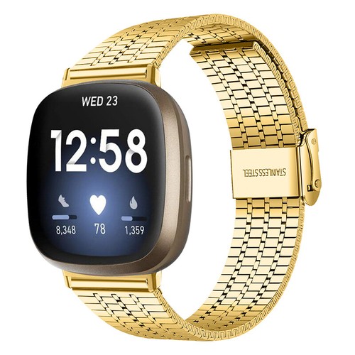 Bracelet en métal acier inoxydable maille montre bracelet pour Fitbit Versa 4/Sense 2 - Photo 14/20