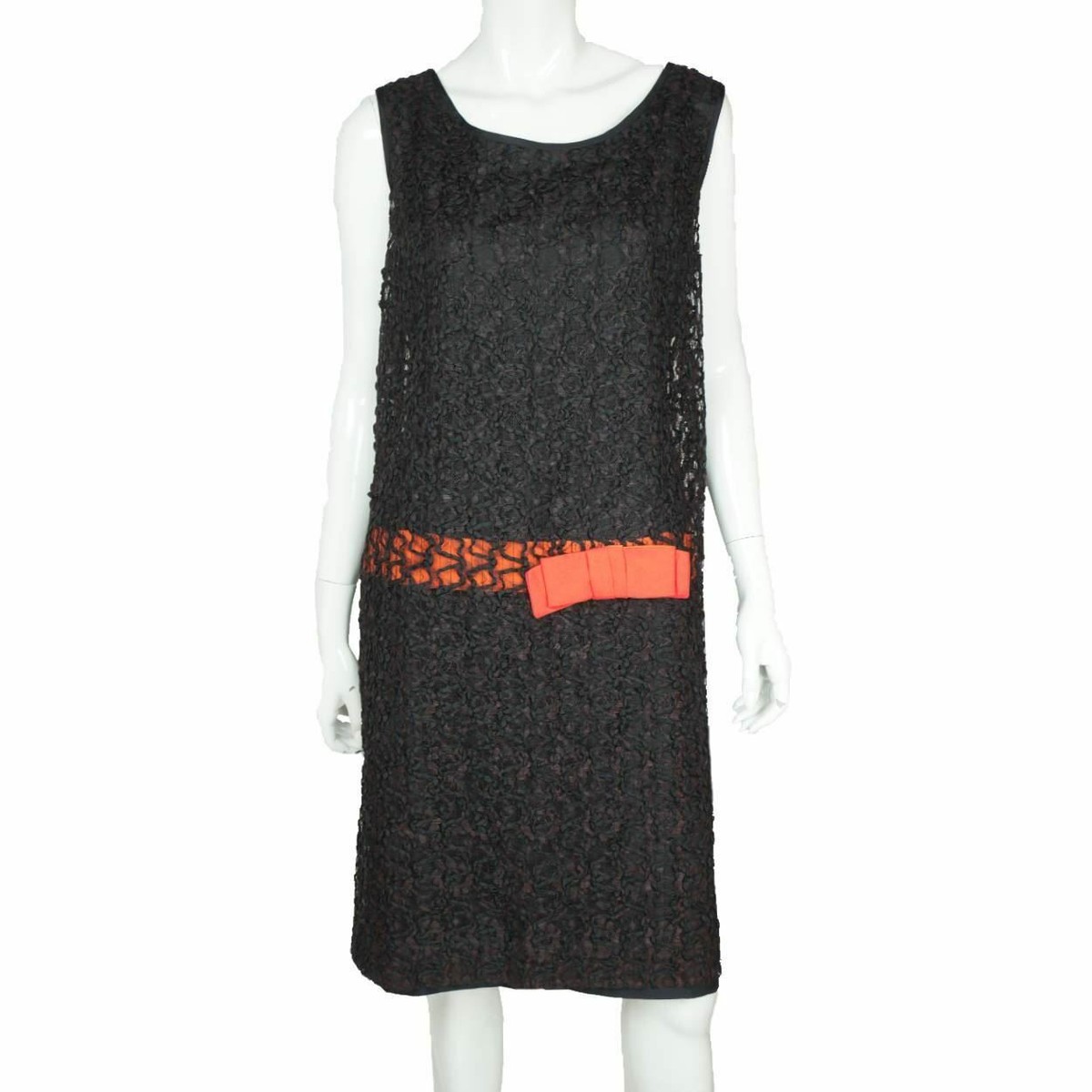 Vintage 60s Does 20s Dress Black Ribbon Lace Size M | eBay