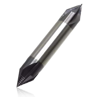 1/2'' 4 Flute 60 Degree Solid Carbide Chamfer Mill - Double End - AlTiN Coated