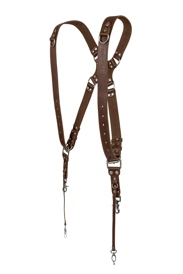 Coiro Leather Dual Camera Strap Harness Quick Release Brown Adjustable 508 - Image 2 of 4