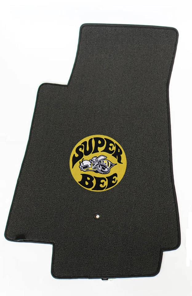 NEW! BLACK FLOOR MATS 1971 Dodge Charger Super Bee Embroidered Logo LOOK - Image 3 of 4