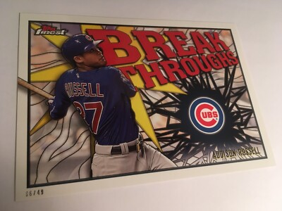 2017 Topps Finest Jumbo 5x7 Breakthroughs Addison Russell Cubs #'d /49