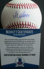 Izzy Wilson Signed Official Major League Baseball Braves W/Beckett COA V77829