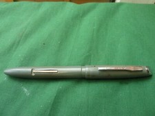 VINTAGE PLATIGNUM SILVERLINE LEVER FILL FOUNTAIN PEN - GREY (SPARES OR REPAIRS)