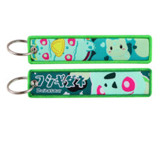 Embroidered Fabric Pokemon Keychain Bulbasaur Tag Label Woven