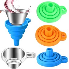 6 Pack 3D Printer Collapsible Silicone Funnels Stainless Resin Filter Set 6Pcs