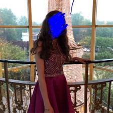 Short Morilee Party Dress Magenta Plunging V-Neck in Size 0 WORN ONCE