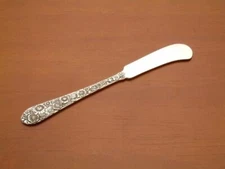 Bridal Bouquet by Alvin Sterling Silver Flat Handle Butter Spreader 5.75"