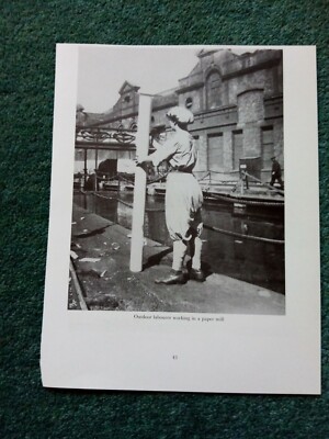El11 Ephemera Nachdruck Bild WW1 Frauen bei der Arbeit Papierfabrik 