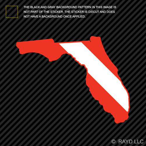 Florida State Shaped Diver Down Flag Sticker Decal scuba flag diving ...