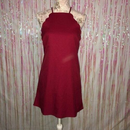 Lulu’s Red Scalloped Hem Dress size M - image 1