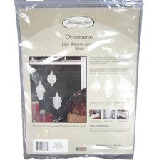 Heritage Lace Christmas Ornaments 3 White Window Accents - Made in the USA