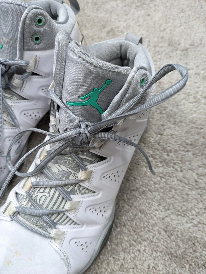 Zapatillas de baloncesto Air Jordan Melo M10 para hombre 11 blancas gris lobo brillantes 629876-105 Foto 3 de 4