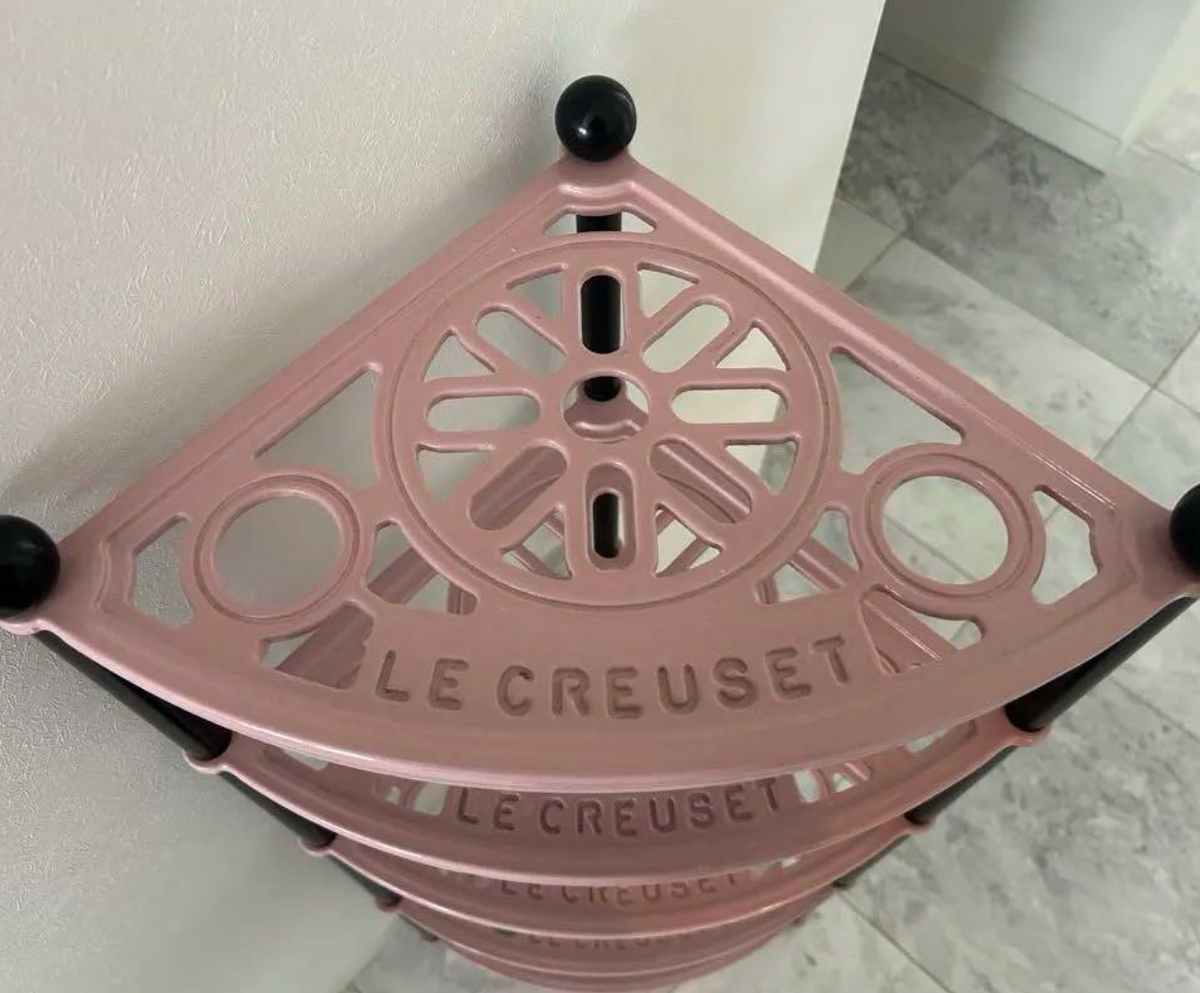 Used Le Creuset 5 tier Pot Stand chiffon pink Display Shelf