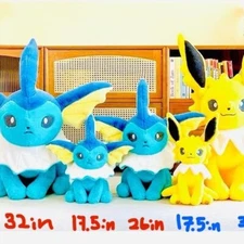 USA - 3 size - Eevee Jolteon Vaporeon Flareon Plush Doll Toy Anime Evolution Set