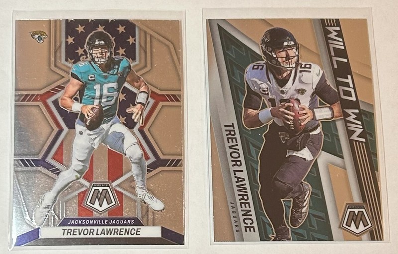 Trevor Lawrence Mosaic Football Insert Lot (2) - Jaguars