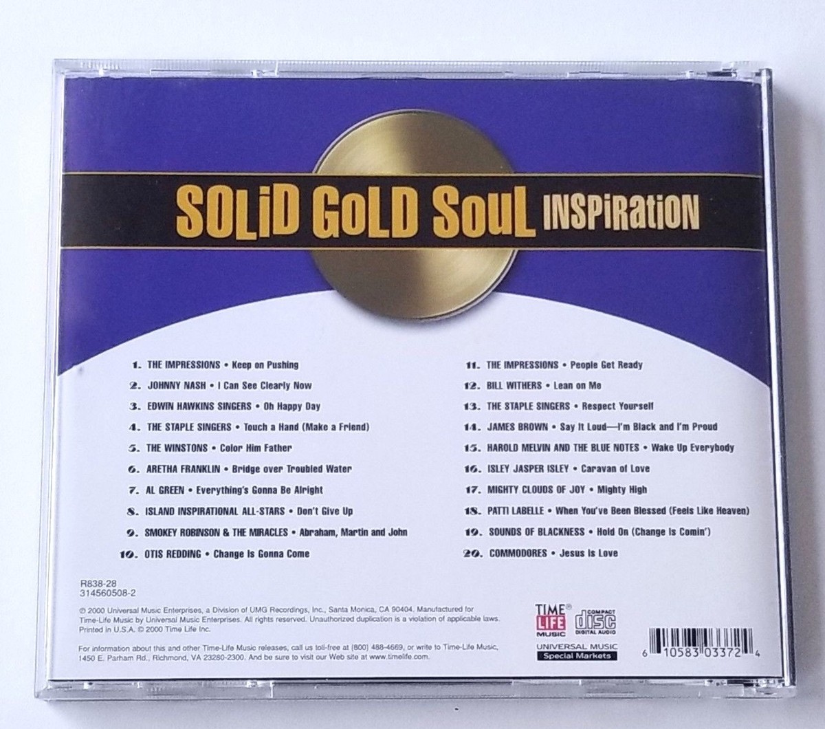 Solid Gold Soul Inspiration Al Green Aretha James Brown CD Time