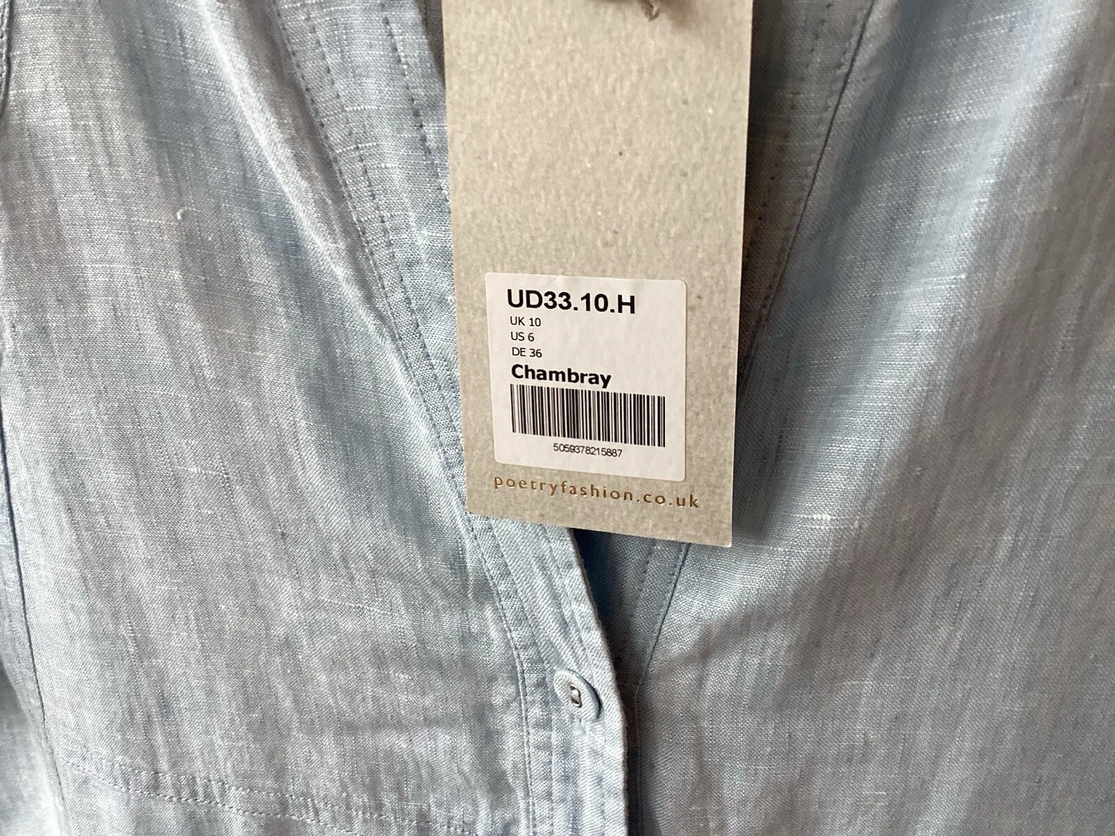 VETEMENTS Poetry Clothing Blue Button Front Long Linen Dress Size 10 (UK) (£70 off)