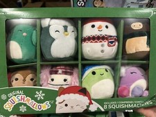 Squishmallows 4" Mini Christmas Tree Holiday Plush Ornaments Set 1 - Set of 8