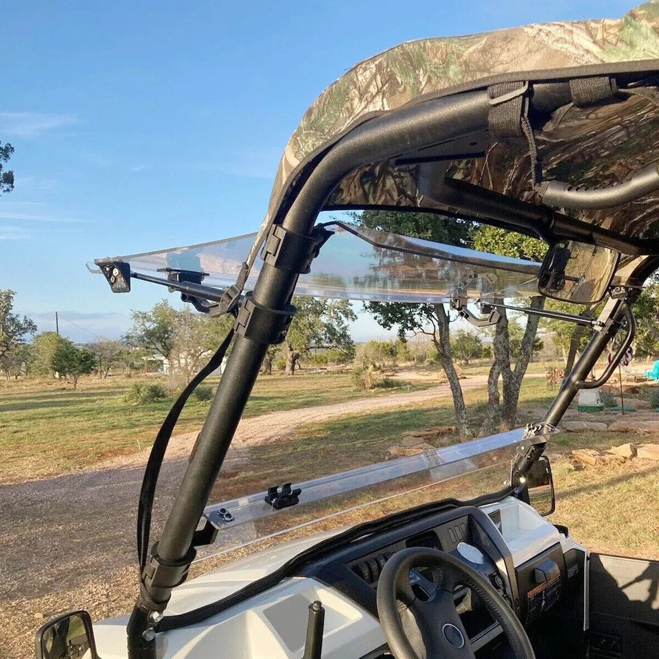 Parabrisas abatible 2 en 1 resistente a arañazos para Kawasaki Mule Pro FXT FX DX 2015+ Foto 3 de 4