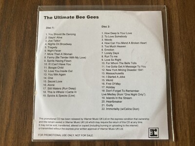 Bee Gees - The Ultimate Bee Gees (2 x CDr, Comp, Promo) (Reprise Records)