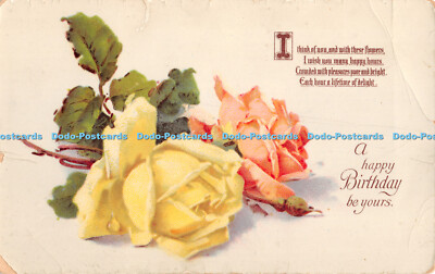 R382805 A happy Birthday be yours I think of you and with these flowers Gruß