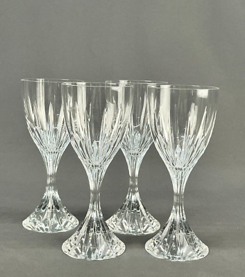 4 Christofle Basilique Crystal Water Glasses / Goblets 7 5/8 ; Mint