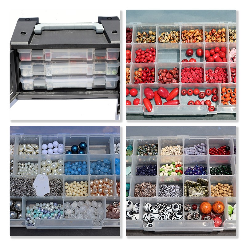 Massive Jewelry Making Kit – 3 Boxes - Stone, Glass, Metal, Plastic etc.