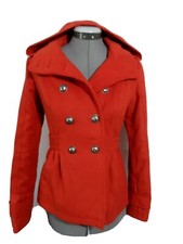 Celebrity Pink Peacoat Jacket Womens Xs Rust Orange Double Breasted Winter Coat