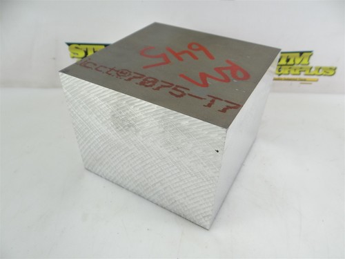 10LB PIECE OF 7075-T7351 ALUMINUM BAR STOCK 4" x 5" x 5" (#101)