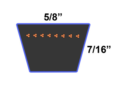 Courroie De Remplacement D&D 382037 En Aramide – Section 5/8 X 65 Pouces, V-belt