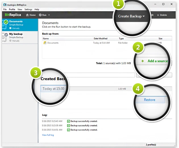 Auslogics BitReplica Backup files stored on your PC - Image 2 of 2