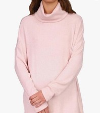 Sanctuary Pink Thermal Turtleneck Womens Sweater Top Large NEW