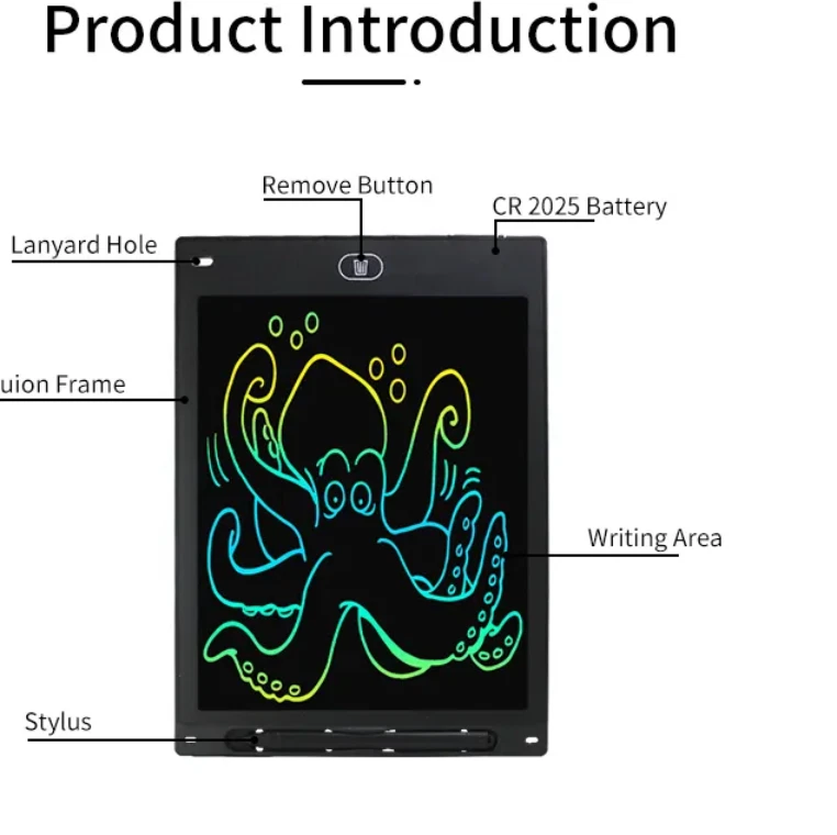 12" LCD Schreibtablett buntes elektronisches Zeichenbrett Bildung Geschenk für Kinder - Bild 2 von 4