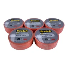 3M Scotch Expressions Decorative Washi Tape Orange W/Bubble Dots 10.9 Yds ea 5pk