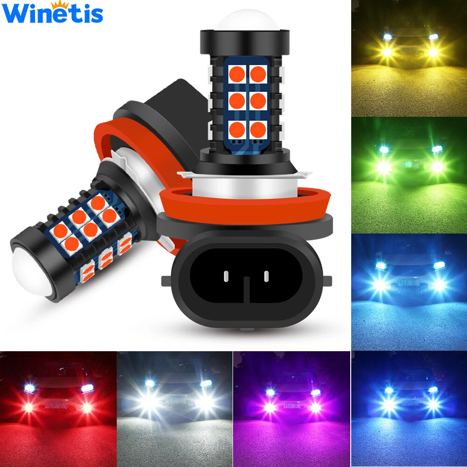 H8 H11 LED Fog Lights Lamp Bulbs For Audi A3 A4 B6 B7 B8 A5 A6 C6 A8 Q5 Q7 - Image 2 of 4