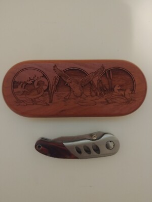 Wilderness Eagle Woods Box With Woodsman Pocket Folding Knife 440c