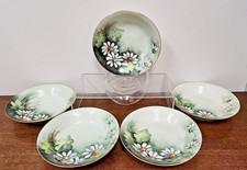 BEAUTIFUL HANDPAINTED LIMOGES PORCELAIN FRUIT BOWL SET OF FIVE
