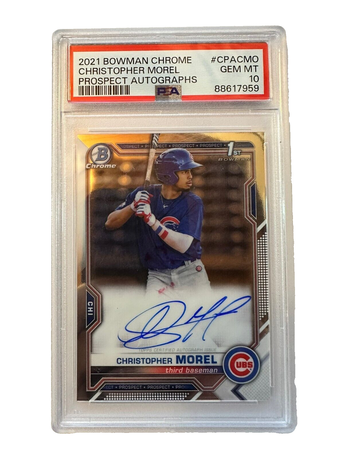 2021 Bowman Chrome Baseball Christopher Morel Base 1st Auto PSA 10
